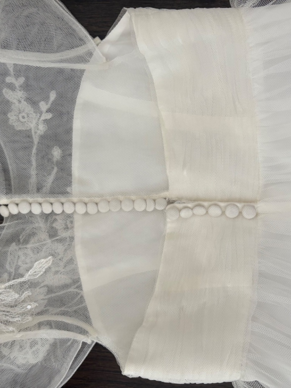 DAVID’S BRIDAL flower girl dress lace detail size 8 - Picture 5 of 8